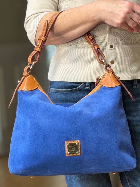 Dooney & Bourke Handbags - Dooney & Bourke Quiet Luxury 2020’s Italian Suede Hobo Bag Royal Blue EUC